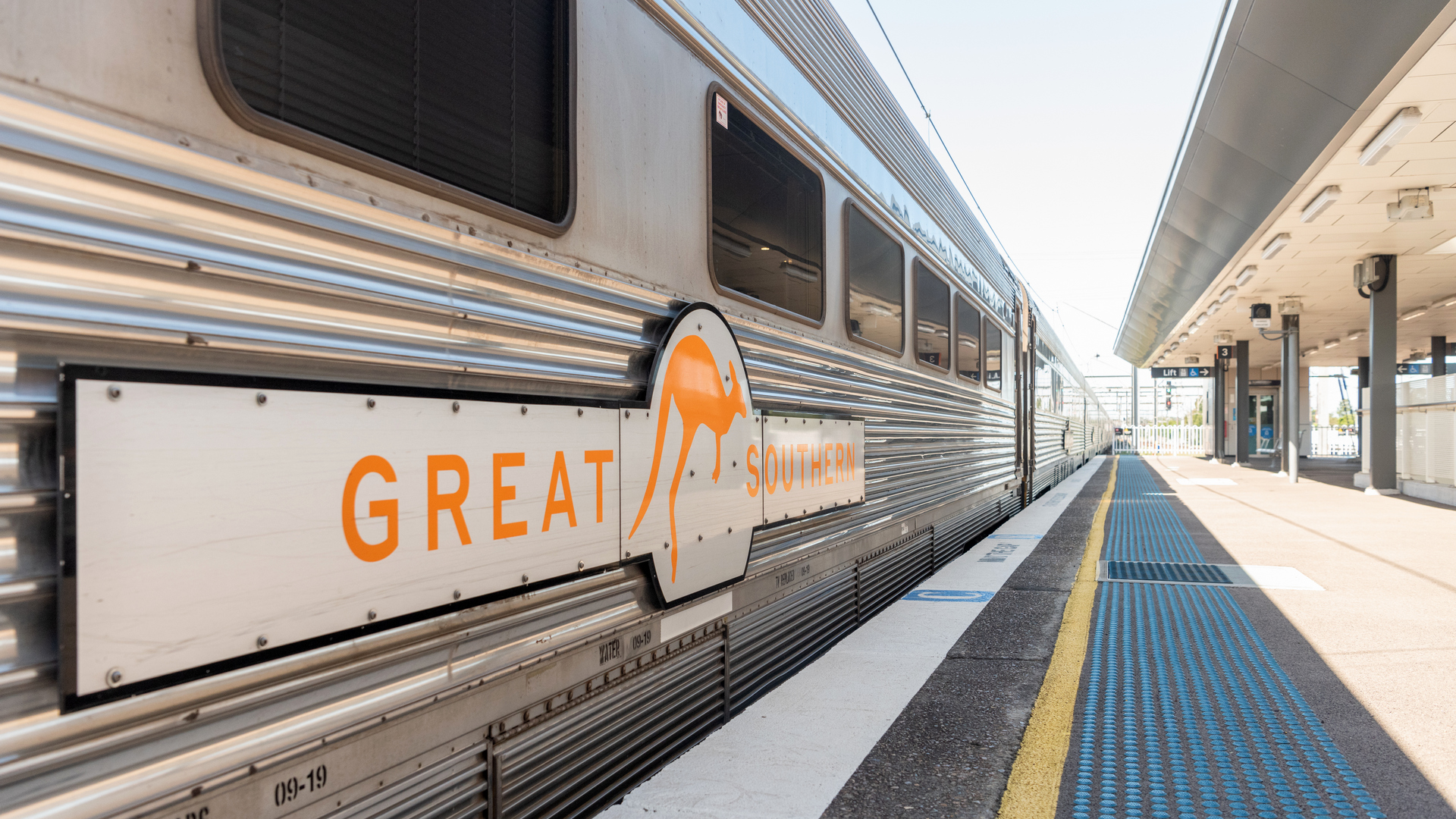 A side view of the Great Southern train, Journeys Beyond
