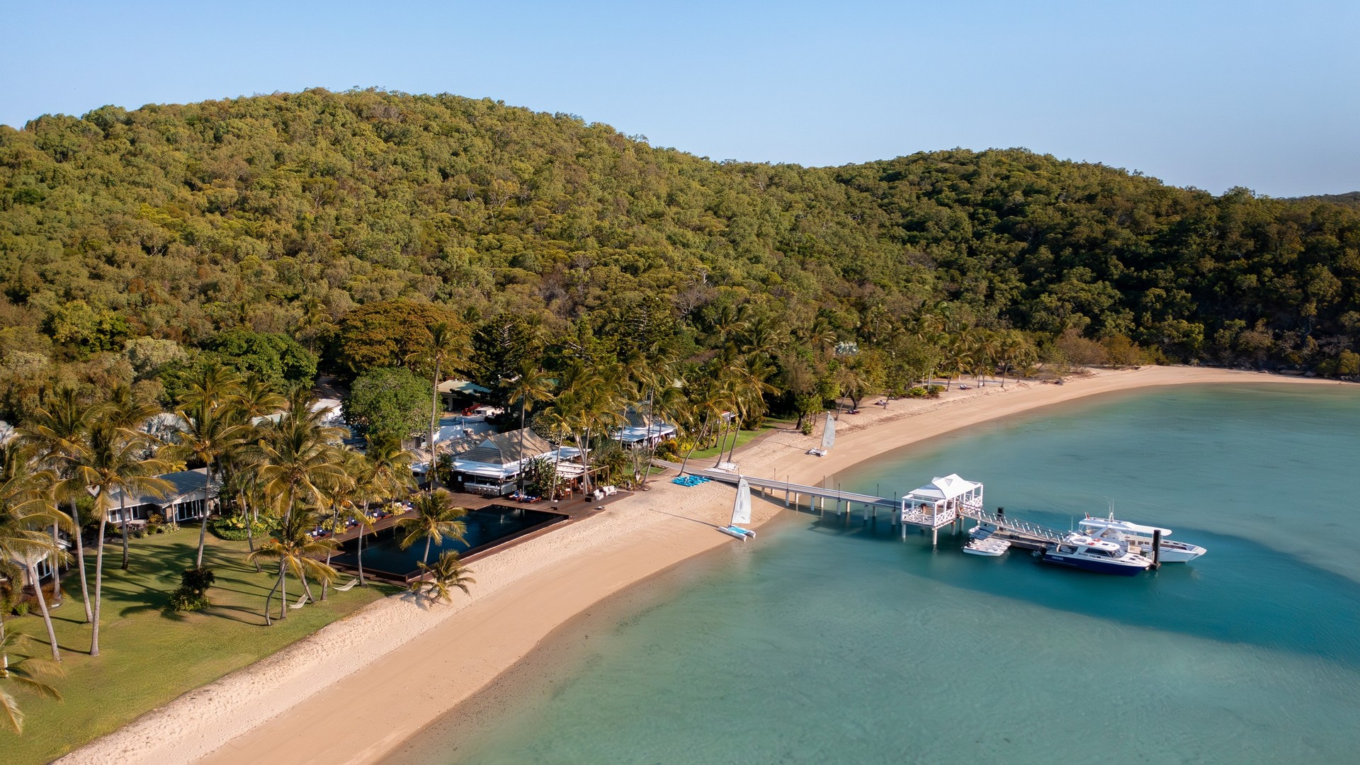 An aerial view of Orpheus Island Lodge