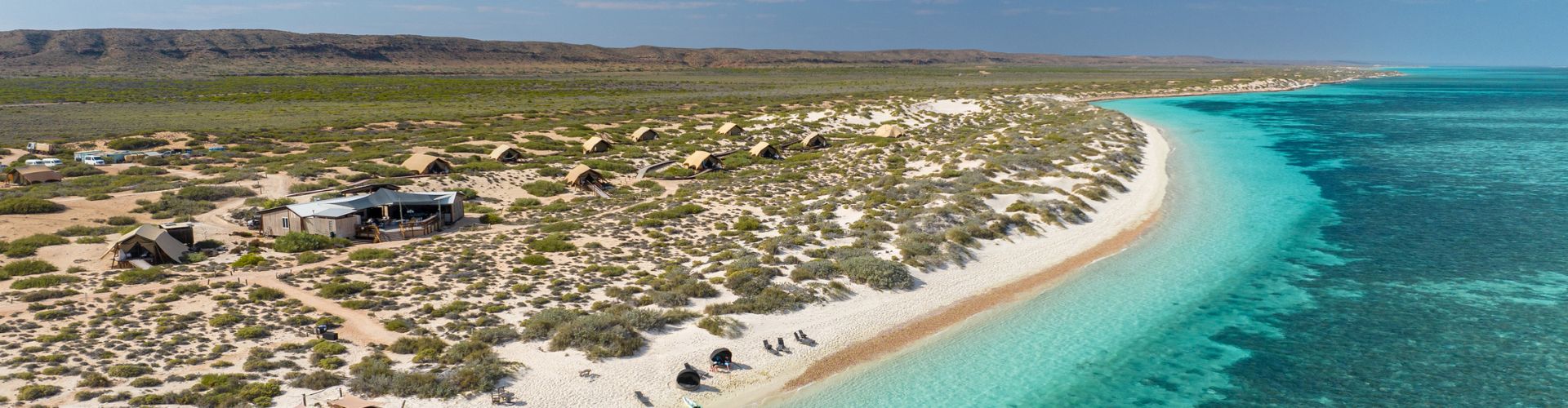 A view of the coastline with Sal Salis Ningaloo Reef