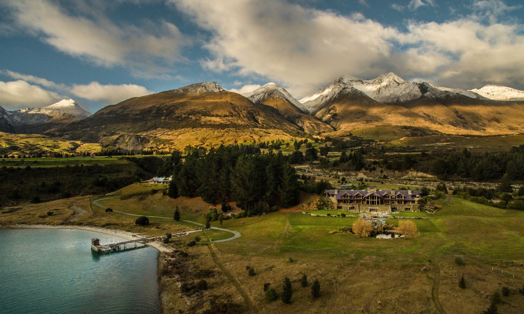 Aerial view of Blanket Bay, Queenstwon