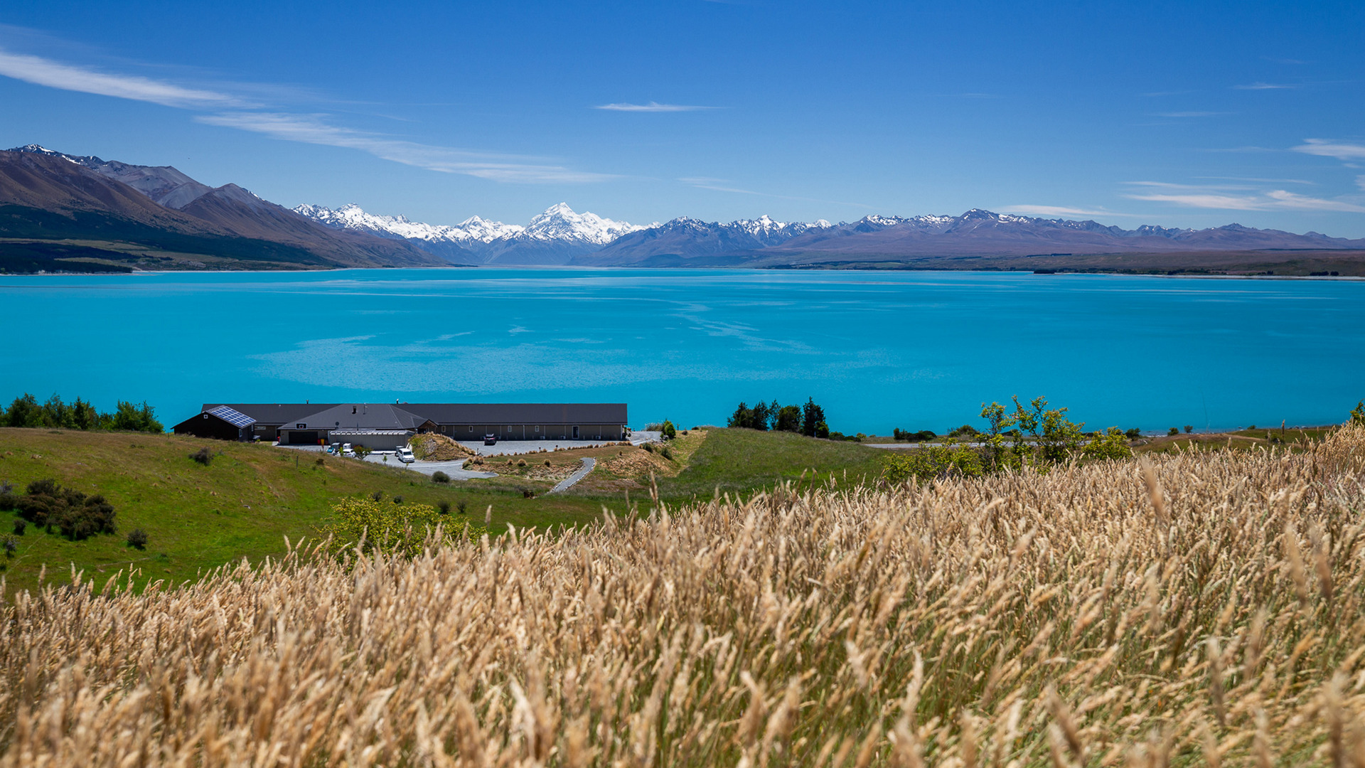 An exterior view of Lakestone Lodge and grounds