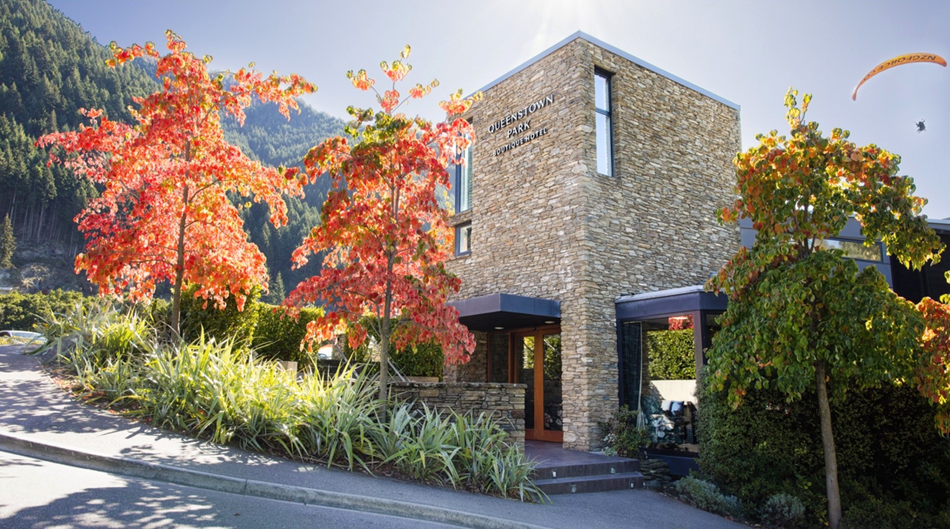 Building exterior of Queenstown Park Boutique Hotel