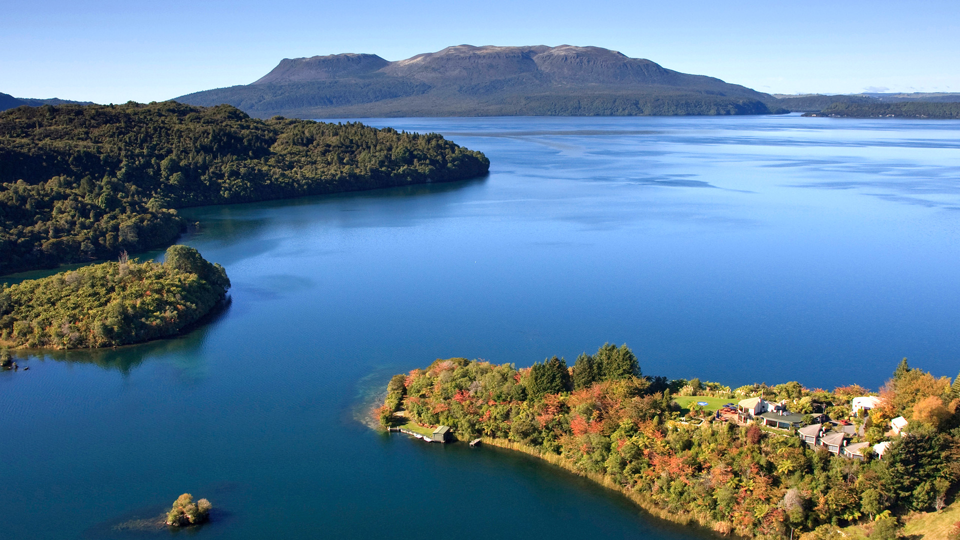 An aerial view of Solitaire Lodge